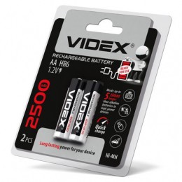 Аккумуляторы Videx HR6/AA 2500mAh double blister/2pcs 20/200