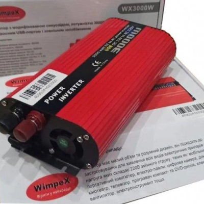Преобразователь WX 3000 F (синусоида) 12V USB Wimpex