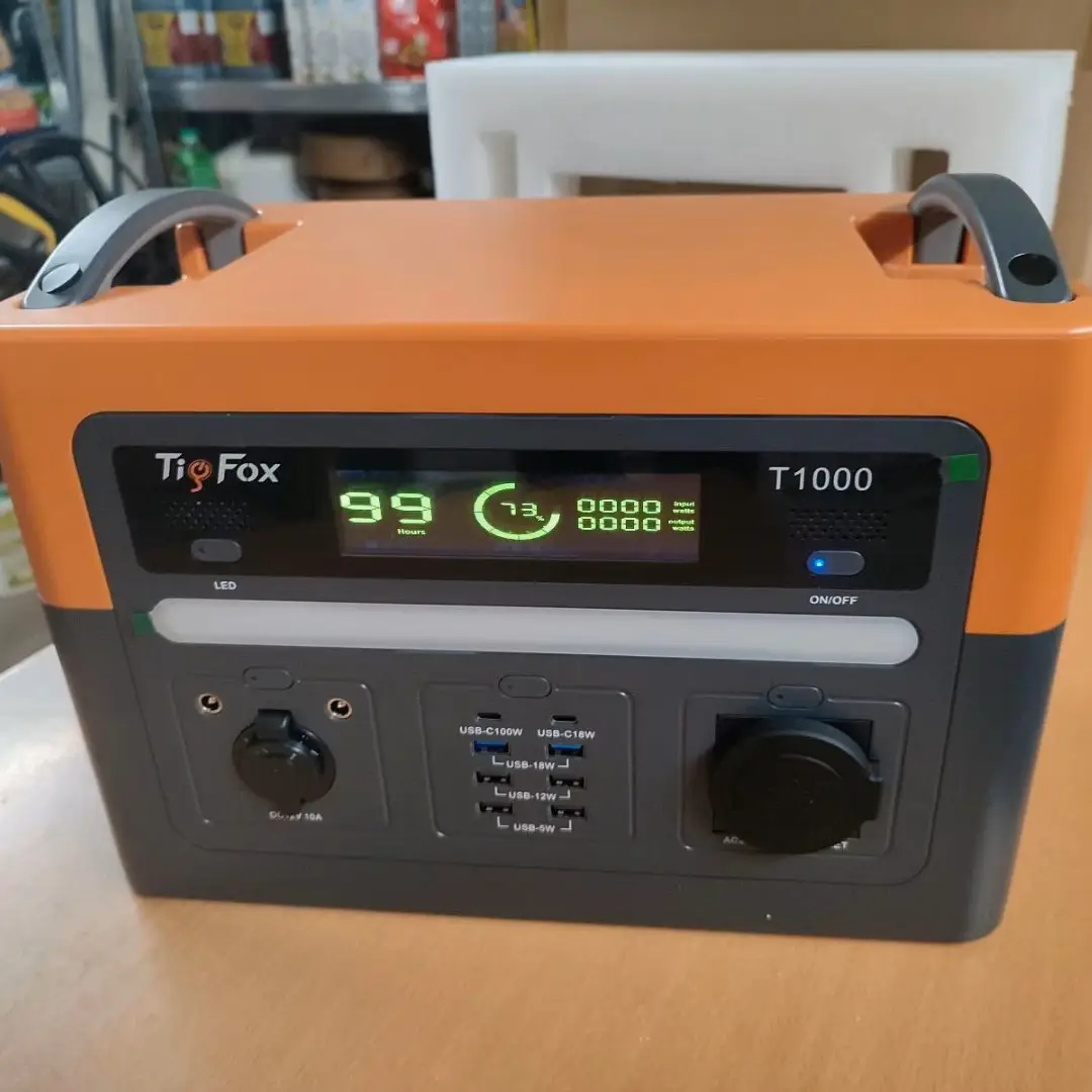 Портативная зарядная станция для дома квартиры TigFox 1000Вт Зарядная электростанция 230В:3 Портативная зарядная станция для дома квартиры TigFox 1000Вт Зарядная электростанция 230В:3